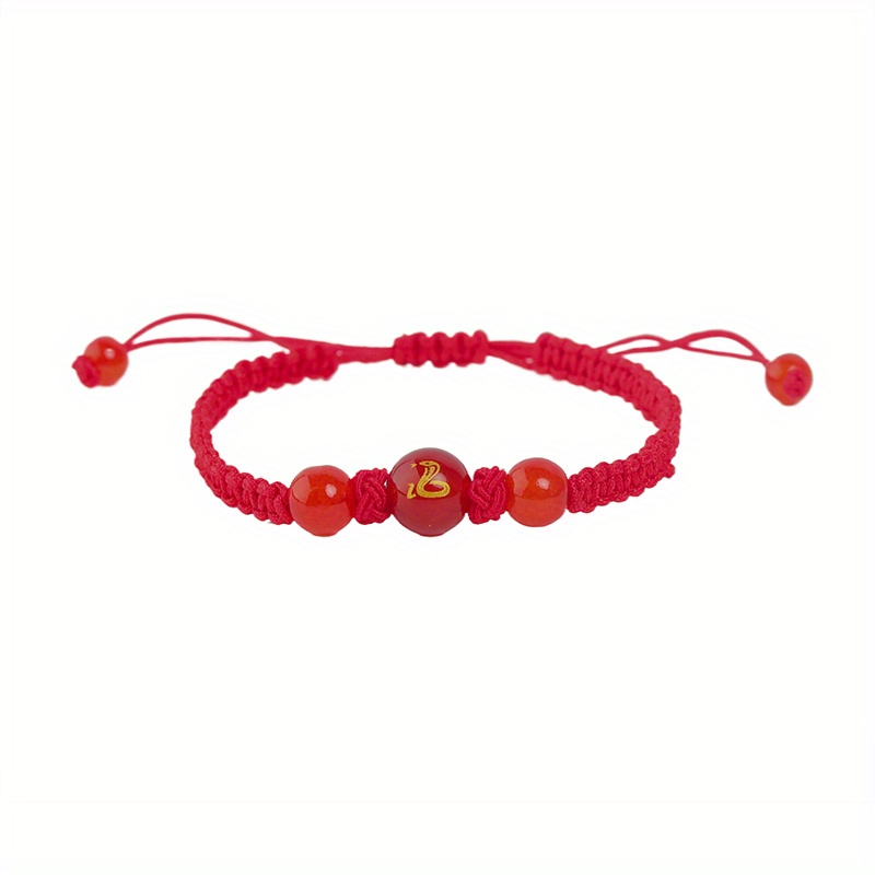 Snake Year Lucky Red Rope Bracelet Zodiac Snake Adjustable